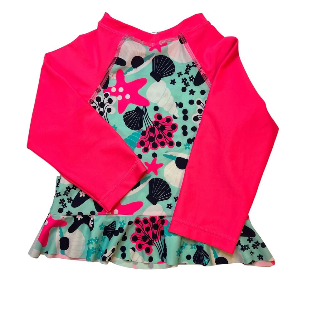 Polarn O Pyret Girls Long Sleeve Swim Top Rash Guard 6/12‎ Month New